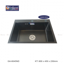 CHẬU RỬA CHÉN BÁT 1 HỘC INOX PHỦ NANO ĐEN GOLICAA GA-6045ND