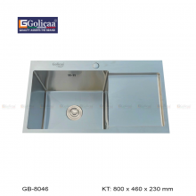 CHẬU RỬA CHÉN BÁT 1 HỘC 1 CÁNH ÂM BÀN GOLICAA GB-8046 INOX SUS 304
