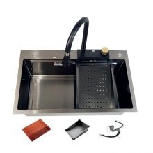 Chậu rửa chén Inox liền vòi xả thác 1 hộc GOLICAA GA-7545DV