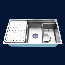 Chậu Rửa Chén Inox Âm Bàn 1 Hộc GOLICAA GA-7843AKL (Xả Lệch)