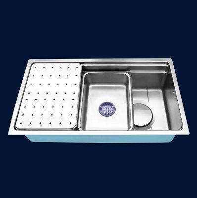 Chậu Rửa Chén Inox Âm Bàn 1 Hộc GOLICAA GA-7843AKL (Xả Lệch)