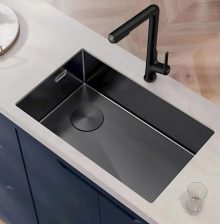 Chậu Rửa Chén Inox Âm Bàn 1 Hộc Nano Đen GOLICAA GA-7848AB